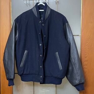 Men's Navy and Black Bomber Jacket